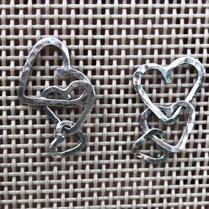 Dangly Silver Pierced Earrings